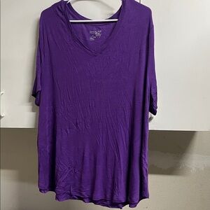 Terra & Sky Rich Purple V-Neck Top